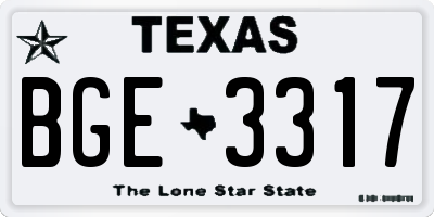TX license plate BGE3317