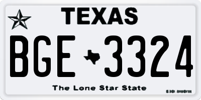 TX license plate BGE3324