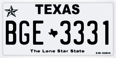 TX license plate BGE3331