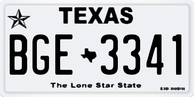 TX license plate BGE3341
