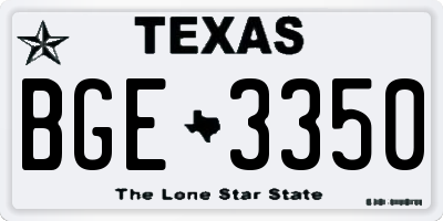 TX license plate BGE3350
