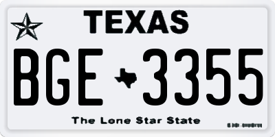 TX license plate BGE3355