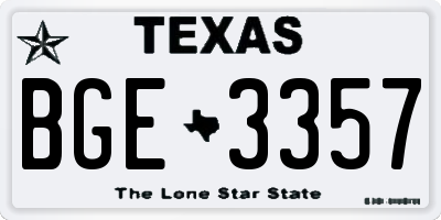 TX license plate BGE3357