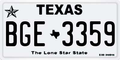 TX license plate BGE3359