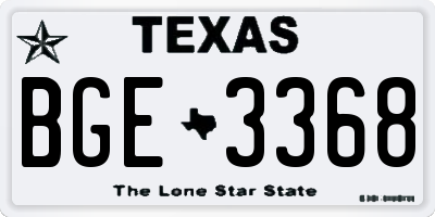 TX license plate BGE3368