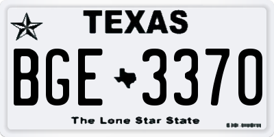 TX license plate BGE3370