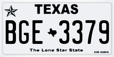 TX license plate BGE3379