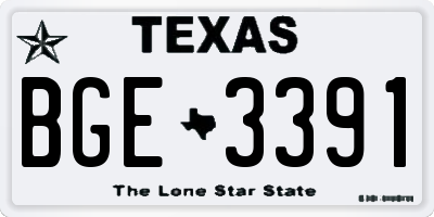 TX license plate BGE3391