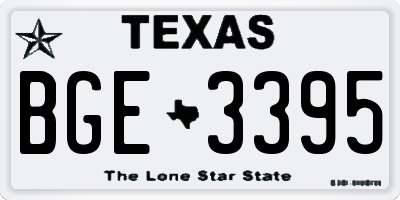 TX license plate BGE3395