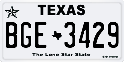 TX license plate BGE3429