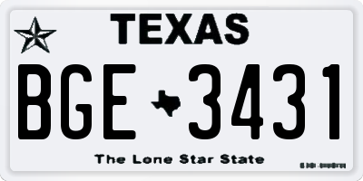 TX license plate BGE3431