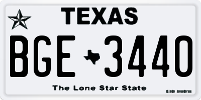 TX license plate BGE3440