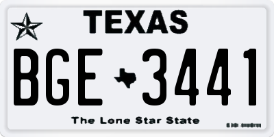 TX license plate BGE3441