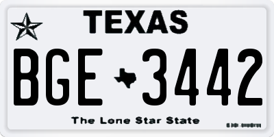 TX license plate BGE3442