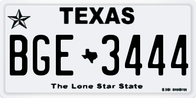 TX license plate BGE3444