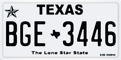 TX license plate BGE3446
