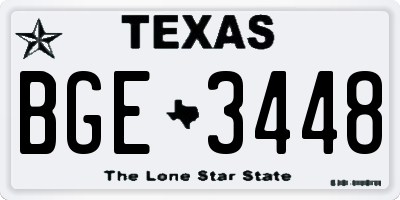TX license plate BGE3448