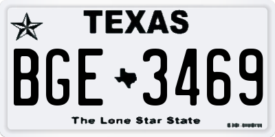 TX license plate BGE3469