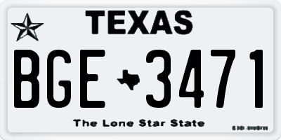 TX license plate BGE3471