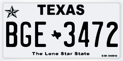 TX license plate BGE3472