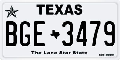 TX license plate BGE3479