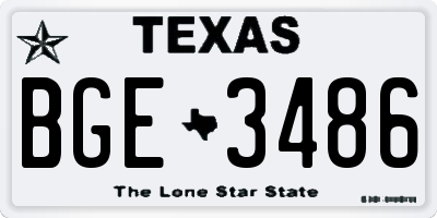 TX license plate BGE3486