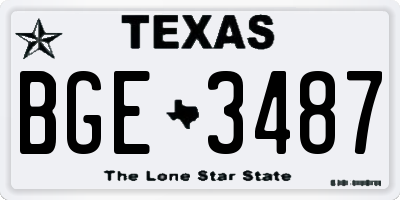 TX license plate BGE3487
