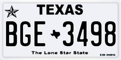 TX license plate BGE3498