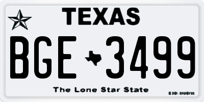 TX license plate BGE3499