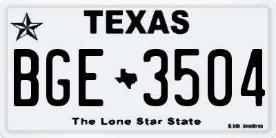 TX license plate BGE3504