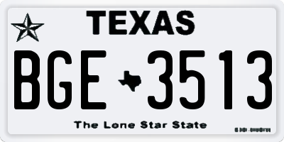 TX license plate BGE3513