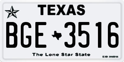 TX license plate BGE3516