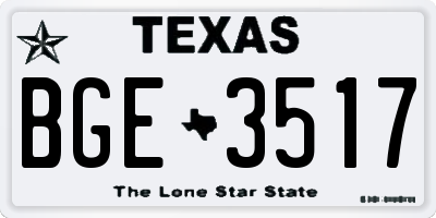 TX license plate BGE3517