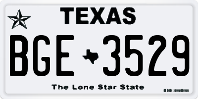 TX license plate BGE3529