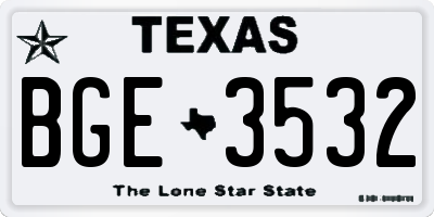 TX license plate BGE3532