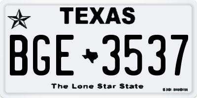 TX license plate BGE3537