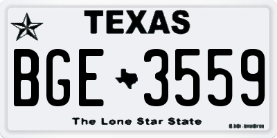 TX license plate BGE3559