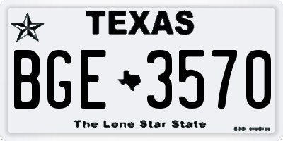 TX license plate BGE3570