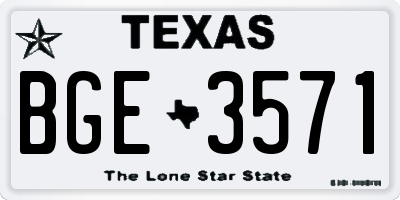 TX license plate BGE3571