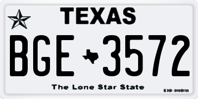 TX license plate BGE3572
