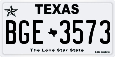 TX license plate BGE3573