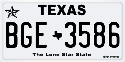 TX license plate BGE3586