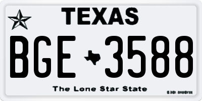 TX license plate BGE3588