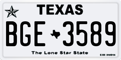 TX license plate BGE3589
