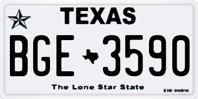 TX license plate BGE3590