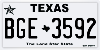 TX license plate BGE3592