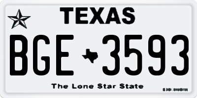 TX license plate BGE3593