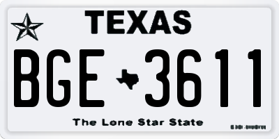 TX license plate BGE3611