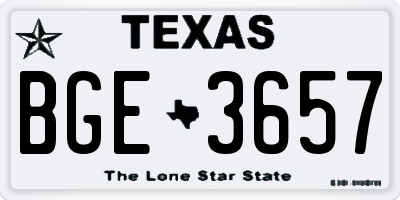 TX license plate BGE3657