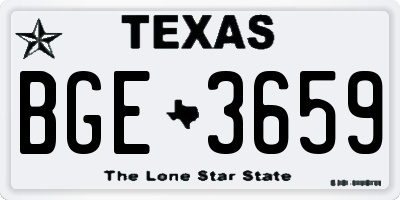 TX license plate BGE3659